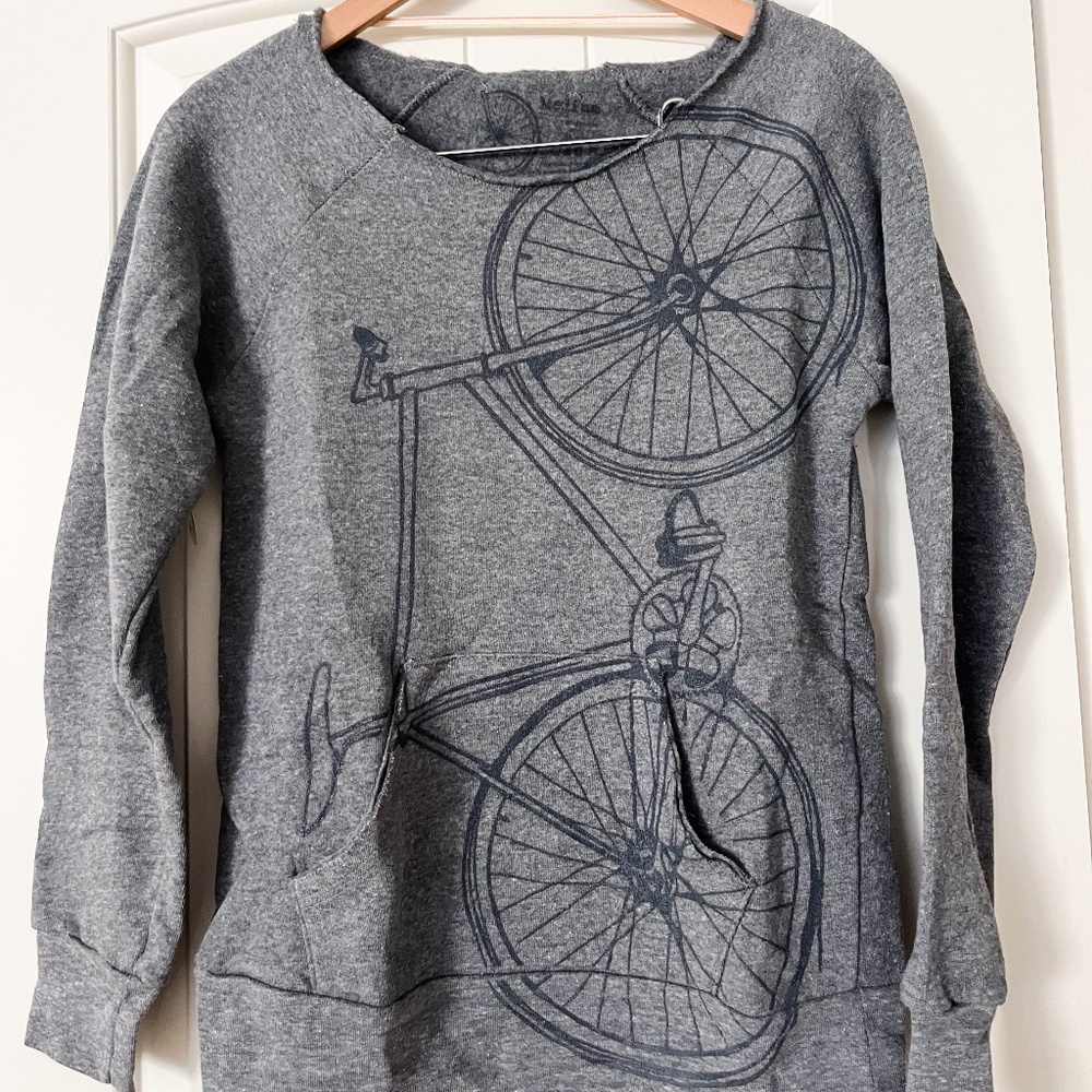 Grey Bicycle Flash Dance SweatShirt New Cozy